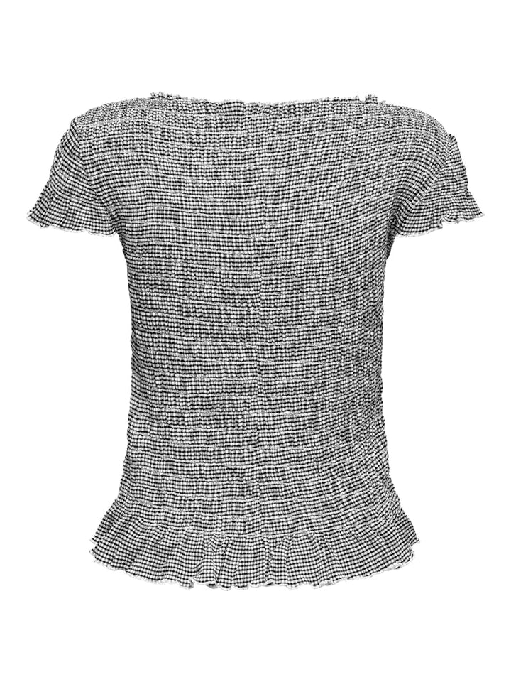 Onlcelle Life Cap Smock Boatneck Top Jrs - Zwart Dessin