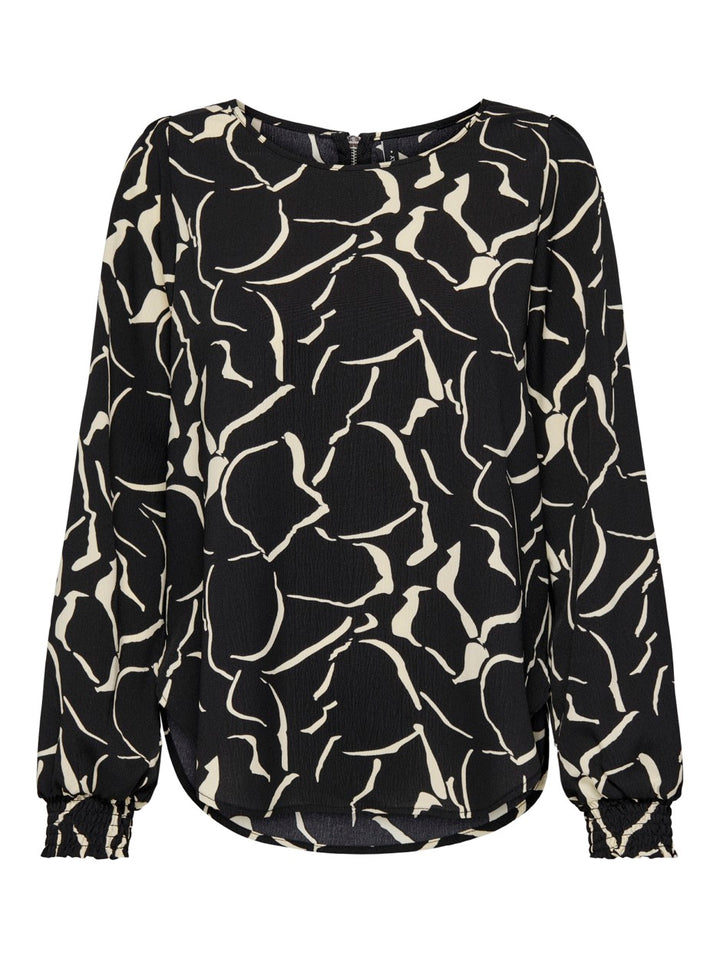 Onlelite Life L/s Top Noos Ptm - Zwart Dessin