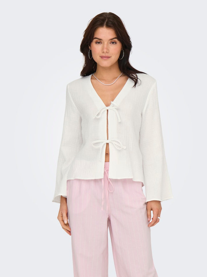 Jdytheis Life L/s Top Wvn Noos - Wit