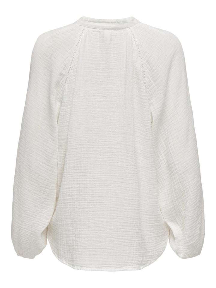 Onlthyra Life Ls V-neck Top Noos Wv - Off-white