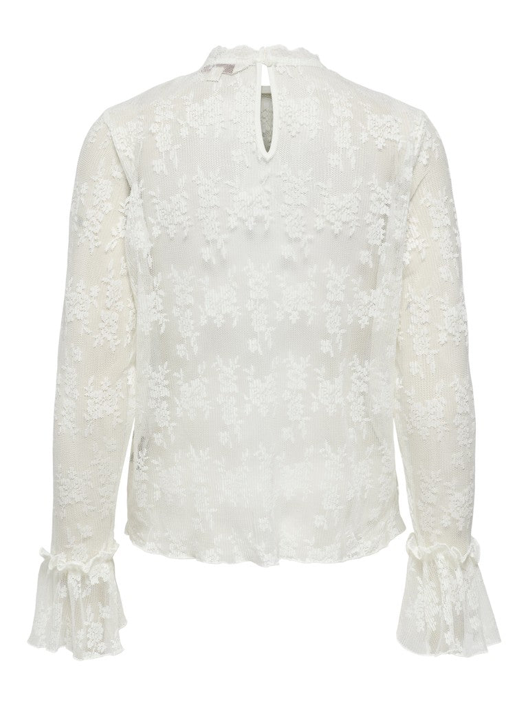 Onlcrisma L/s O-neck Top Wvn - Off-white