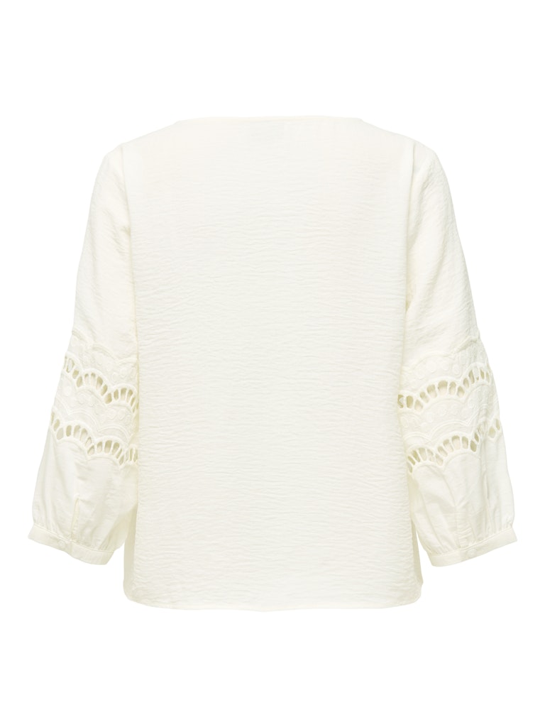 Jdyhannah Life 3/4 Lace Top Wvn - Ecru