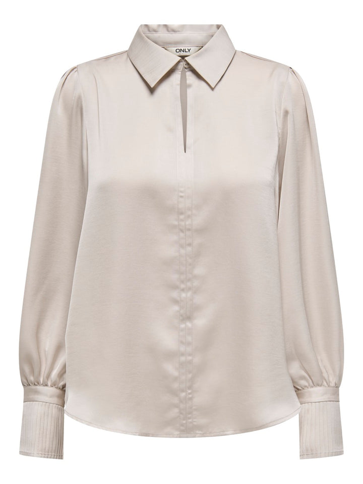 Onlsister Ls Pleat Detail Shirt Wvn - Zand