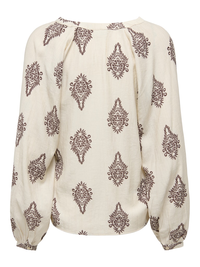 Jdyholly L/s  Smock Top Wvn - Ecru Dessin