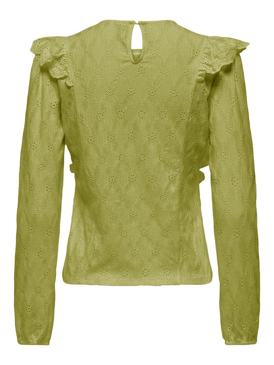 Onlgrace L/s O-neck Top Box Jrs - Lime