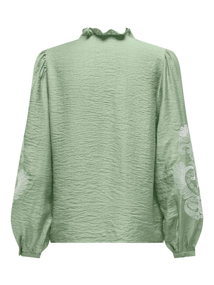 Onlnew Malou L/s Emb Top Wvn Cs - Mint