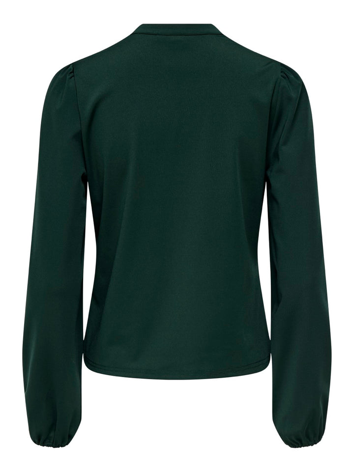 Onlanie Ls V-neck Top Pnt - Donkergroen