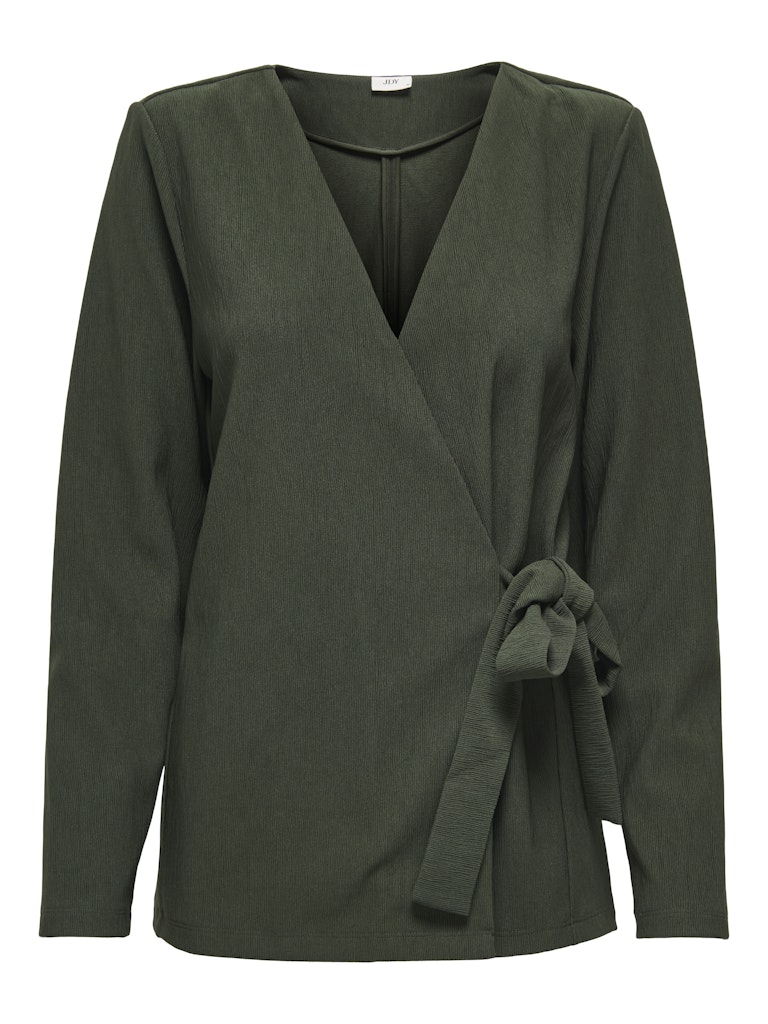 Jdyvilma L/s Wrap Top Jrs - Donkergroen