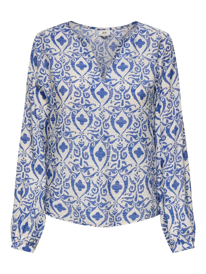 Jdytroya May Life Ls Top - Blauw Dessin