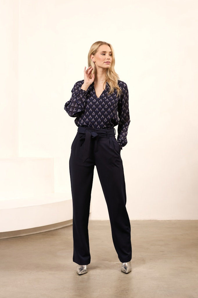 Blouse Eliza - Blauw Dessin