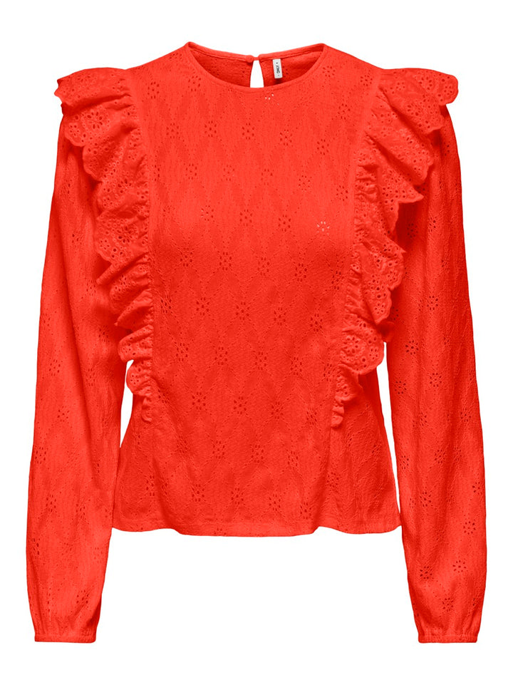 Onlgrace L/s O-neck Top Box Jrs - Steenrood