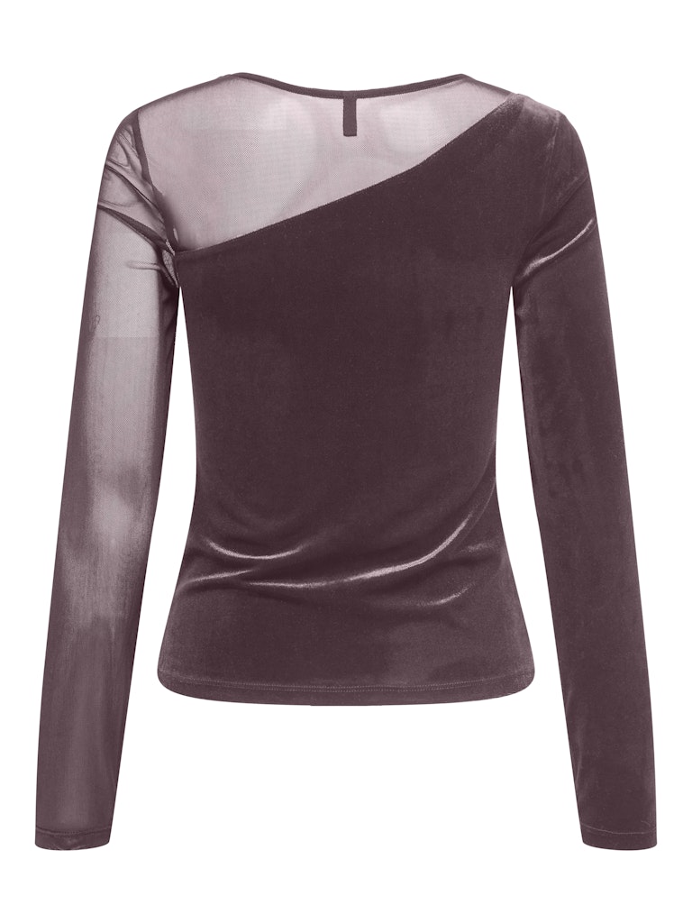 Onlsmooth L/s Mesh Mix Top Box Jrs - Bordeaux