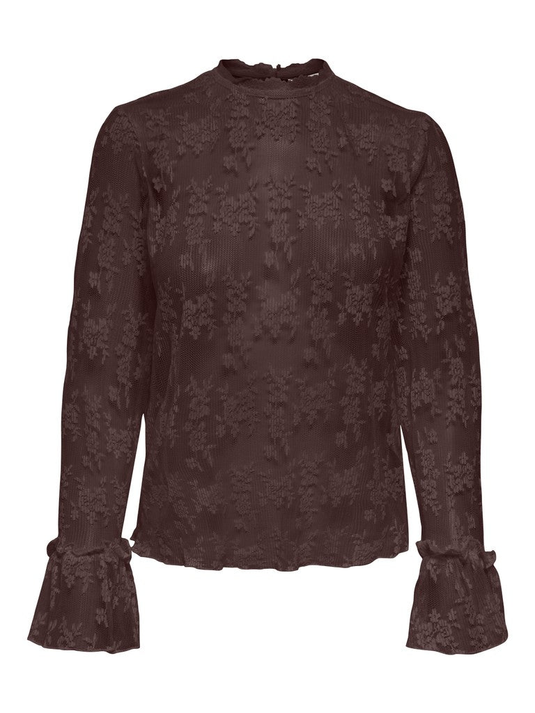 Onlcrisma L/s O-neck Top Wvn - Bruin