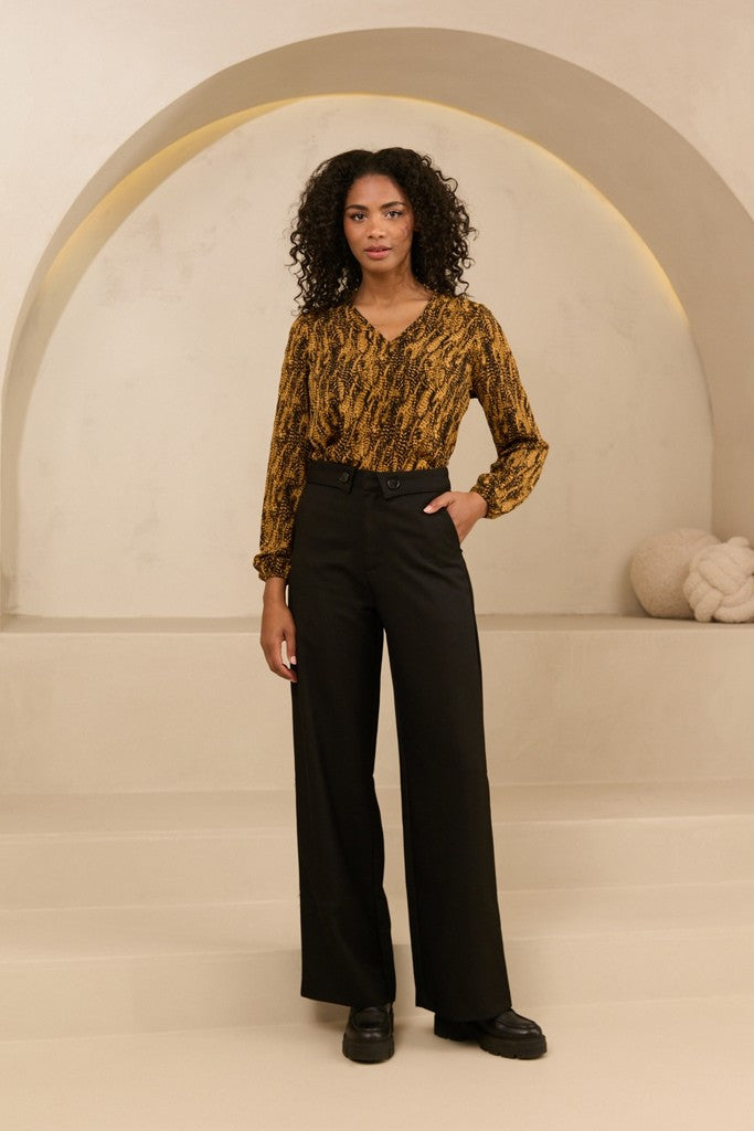 Blouse Agnes - Bruin Dessin