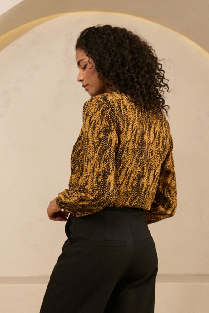 Blouse Agnes - Bruin Dessin