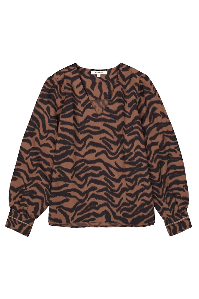 Animal Print Blouse - Bruin Dessin
