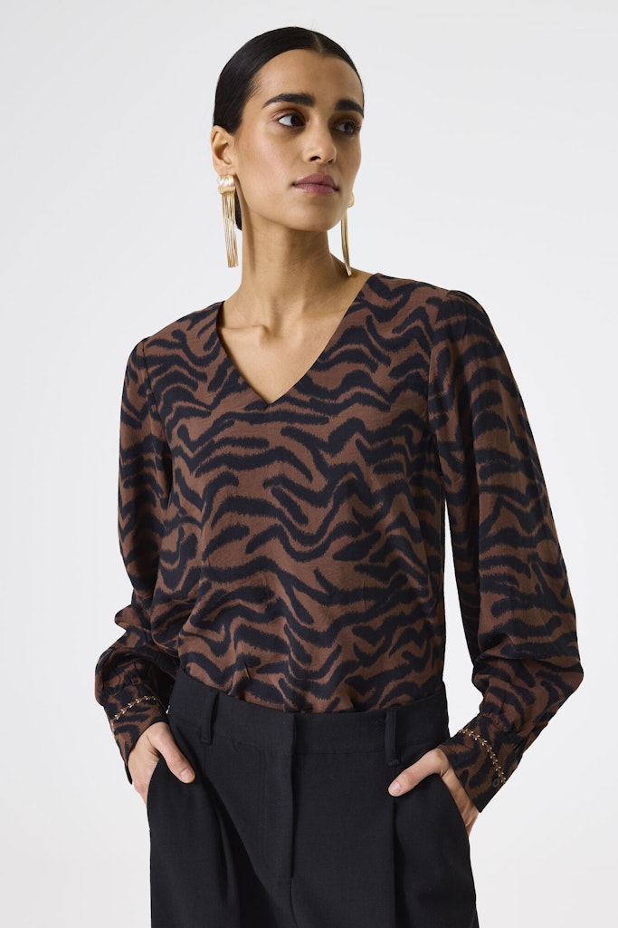 Animal Print Blouse - Bruin Dessin