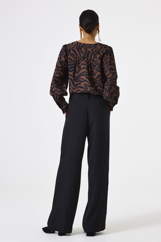 Animal Print Blouse - Bruin Dessin