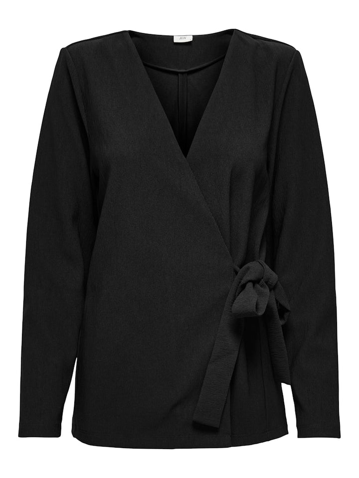 Jdyvilma L/s Wrap Top Jrs - Zwart