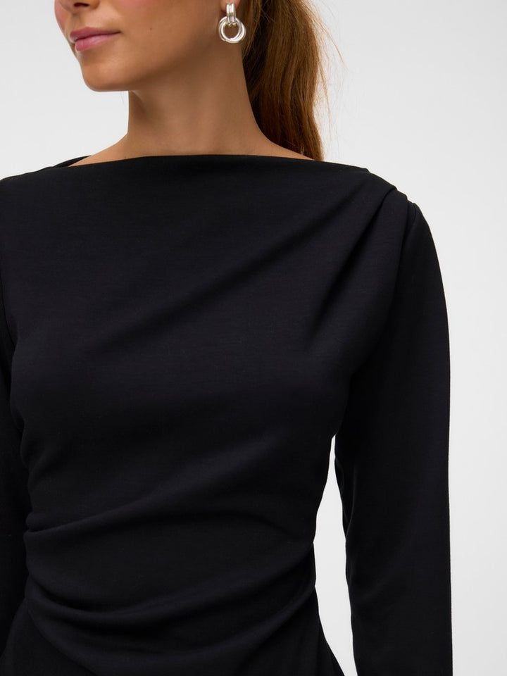 Vmmille Ls Boatneck Short Top Jrs Noos - Zwart