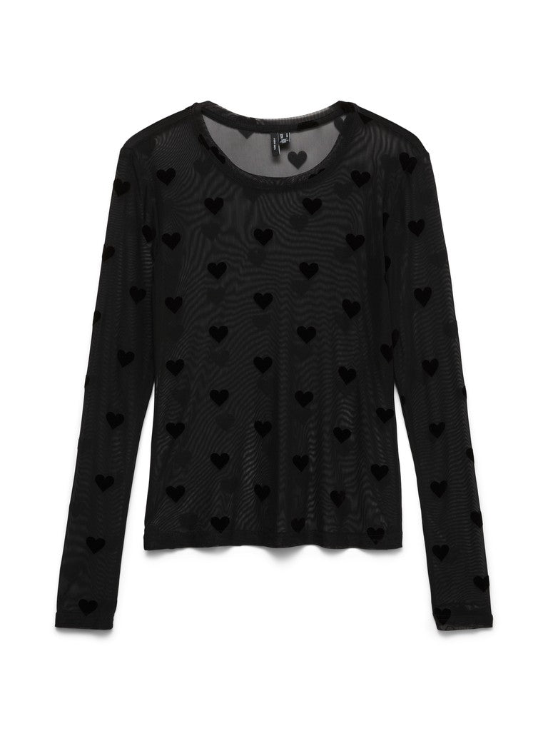 Vmlova Ls Mesh Top Jrs Noos - Zwart