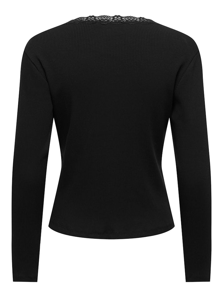 Onlsara Sharai L/s V-neck Top Jrs - Zwart