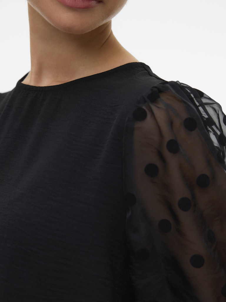 Vmalva Detail Ls Top Wvn - Zwart