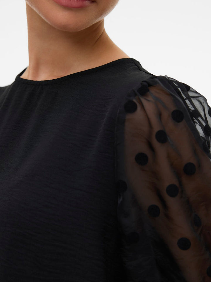 Vmalva Detail Ls Top Wvn - Zwart