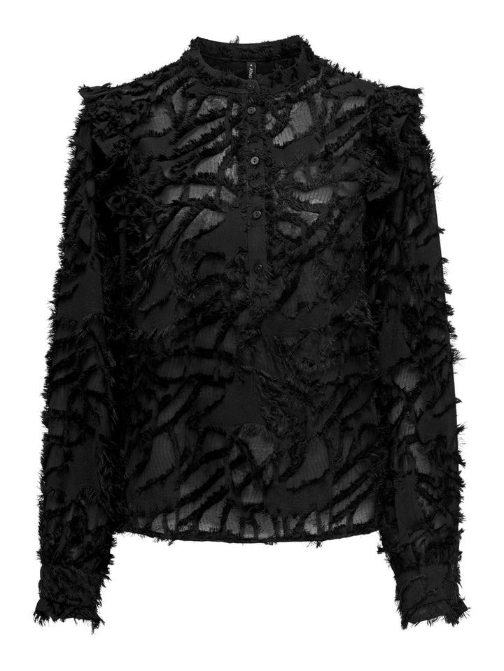 Onlcammie L/s Frill Top Ptm - Zwart