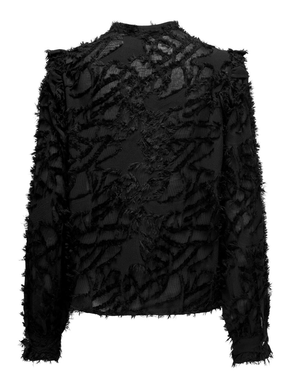 Onlcammie L/s Frill Top Ptm - Zwart