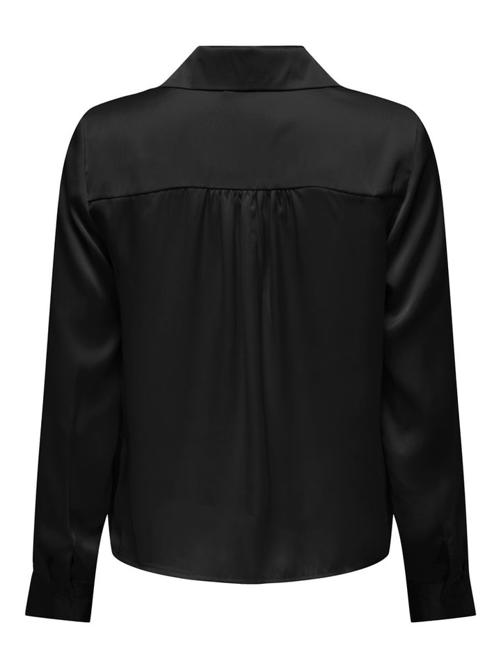 Onlzora Ls V-neck Collar Top Wvn - Zwart