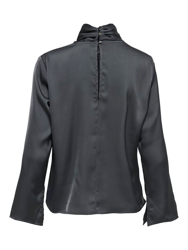 Jdyrocky L/s High Neck Top Wvn - Antraciet