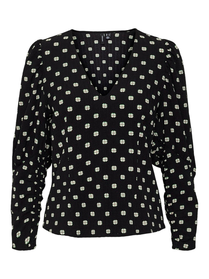Vmgina Ls Top Wvn - Zwart Dessin