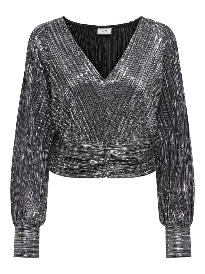 Jdydidi L/s Glitter Top Jrs - Zilverkleurig