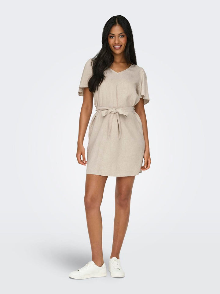 Jdysay S/s Bell Sleeve Dress Wvn No - Beige