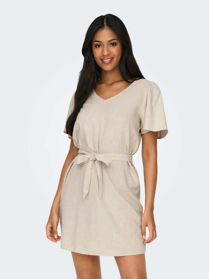 Jdysay S/s Bell Sleeve Dress Wvn No - Beige