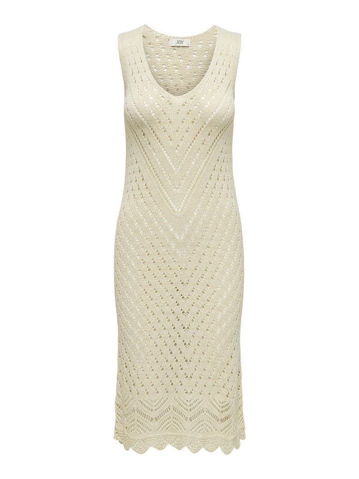 Jdysun S/l V-neck Midi Dress Knt - Beige