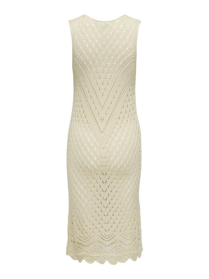 Jdysun S/l V-neck Midi Dress Knt - Beige