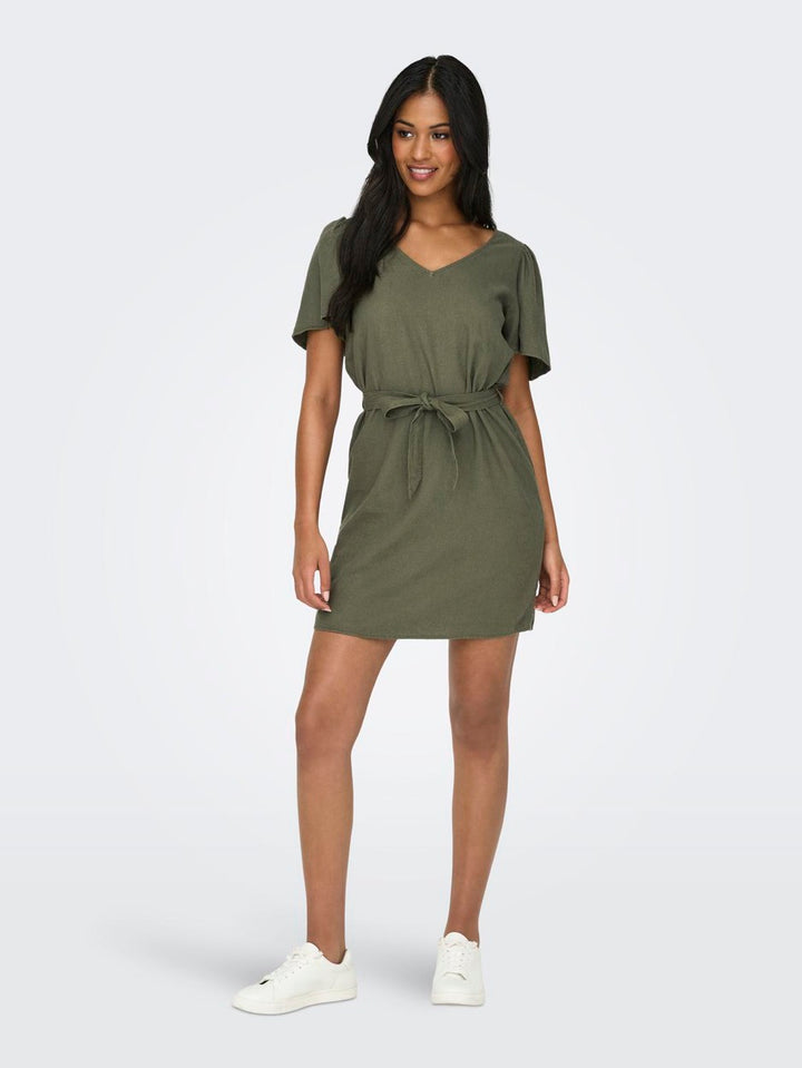 Jdysay S/s Bell Sleeve Dress Wvn No - Army