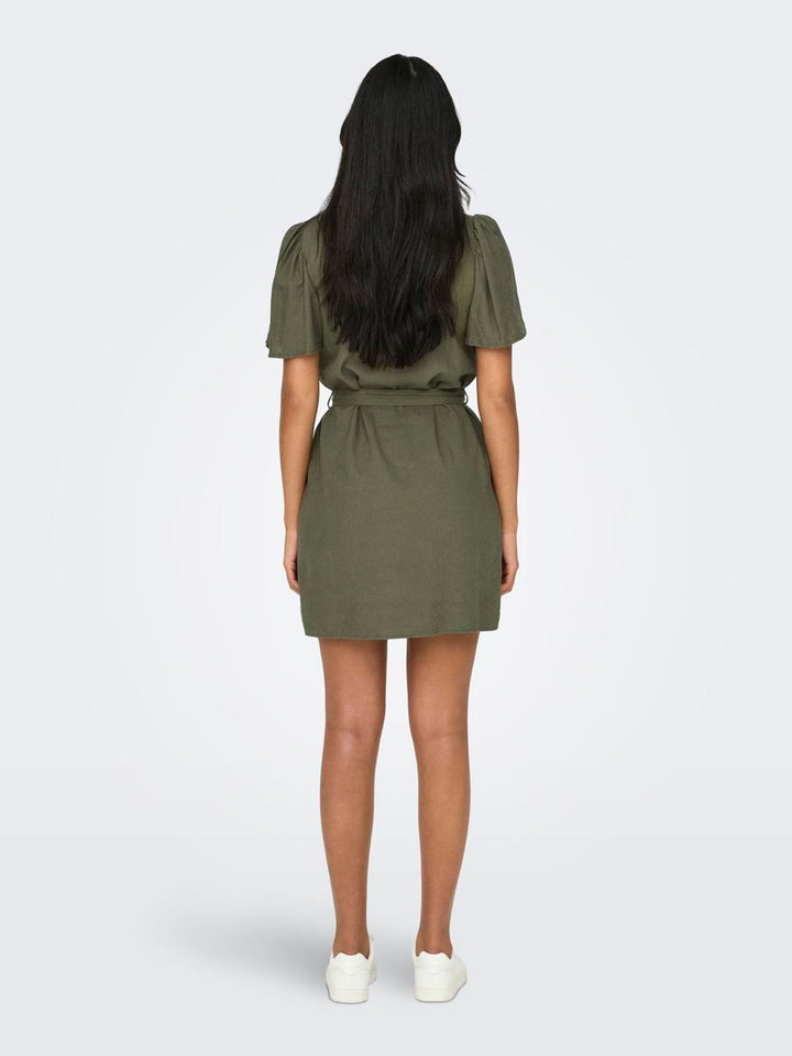 Jdysay S/s Bell Sleeve Dress Wvn No - Army