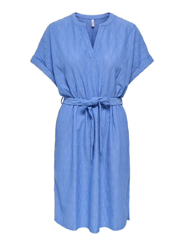 Onldiana S/s V-neck Dress Cs Jrs - Blauw