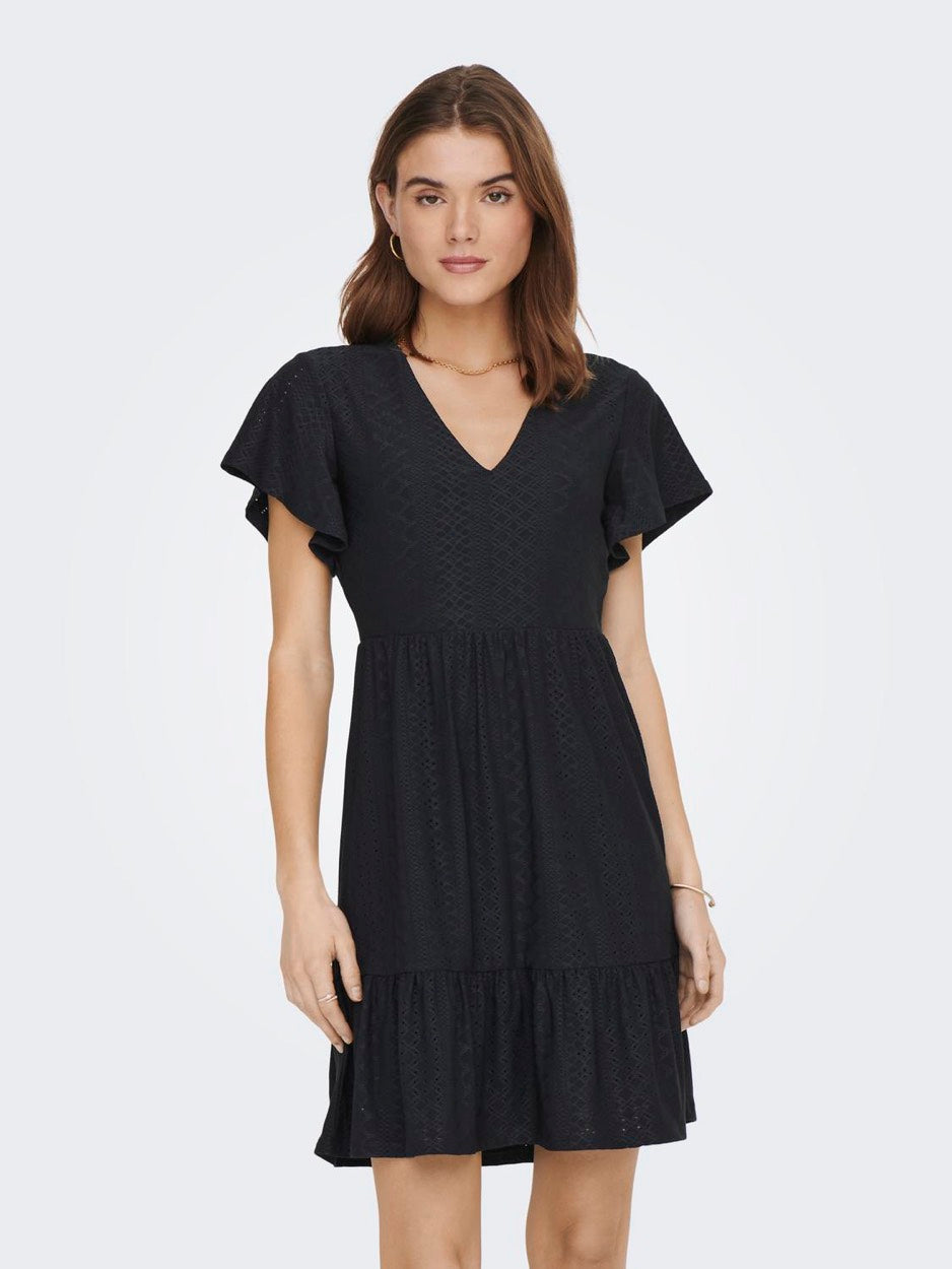 Onlsandra S/s V-neck Dress  Jrs - Navy