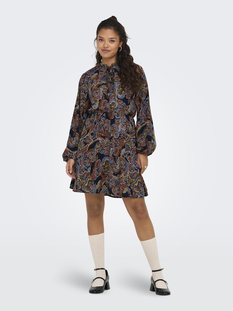 Jdycana L/s Short Dress Wvn - Blauw Dessin