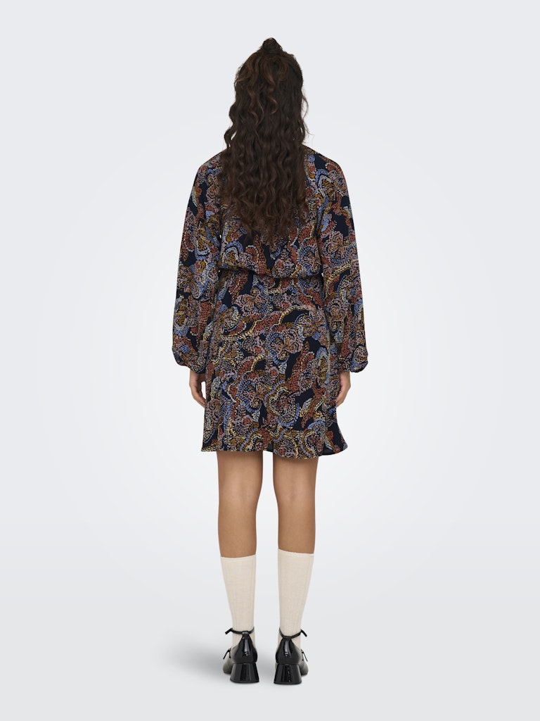 Jdycana L/s Short Dress Wvn - Blauw Dessin