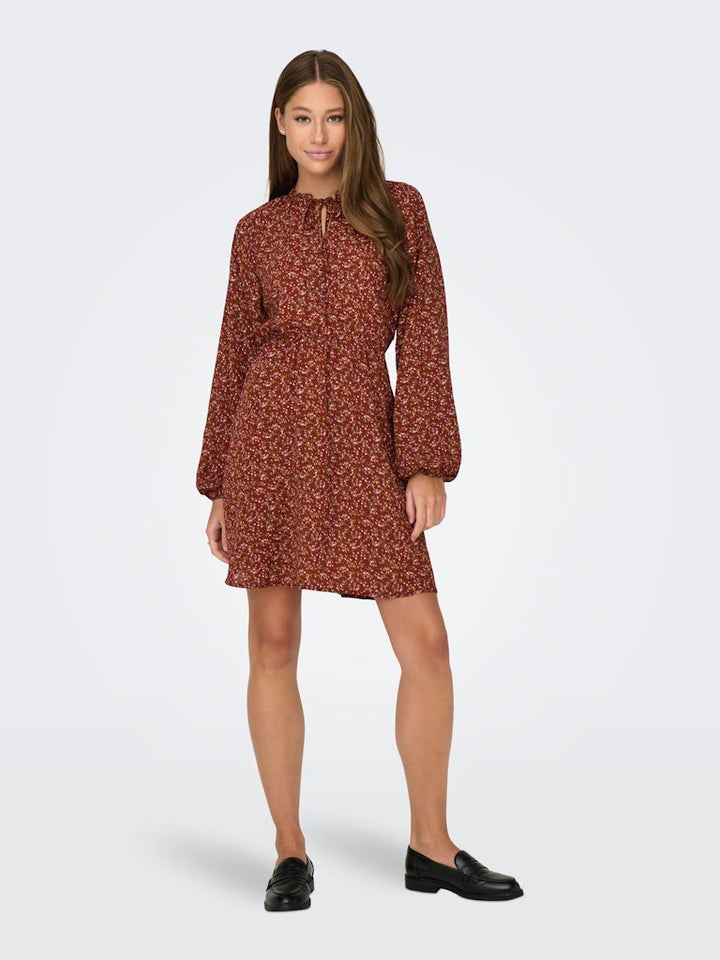 Jdycana L/s Short Dress Wvn - Rood Dessin