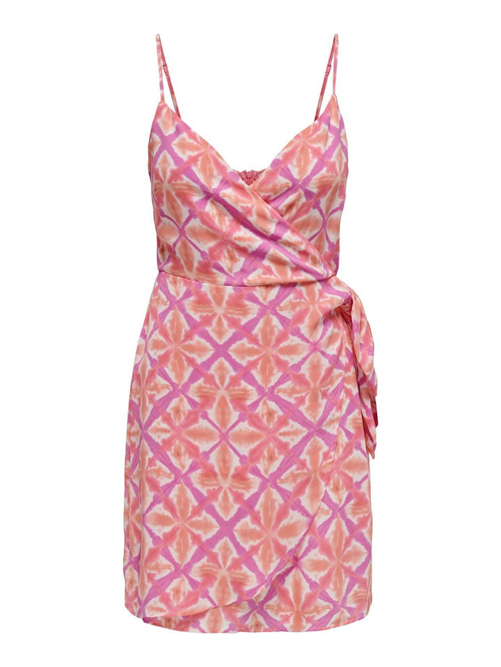 Onlalma Life Poly Isa Wrap Dress Ao - Roze Dessin