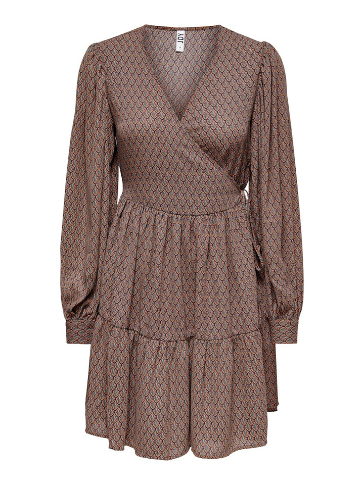 Jdygaucho Life L/s Wrap Dress Wvn - Bruin Dessin