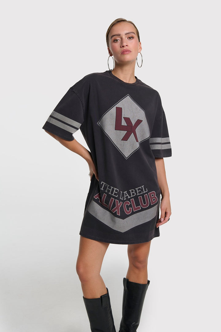 Sporty T-shirt Dress - Antraciet