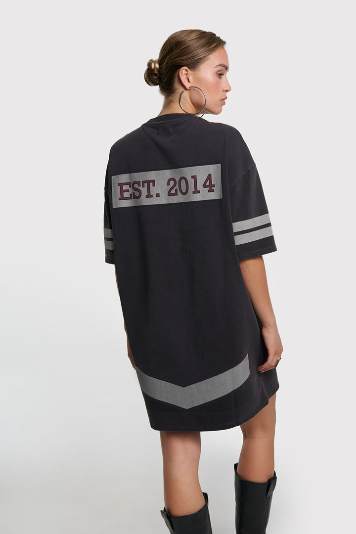 Sporty T-shirt Dress - Antraciet