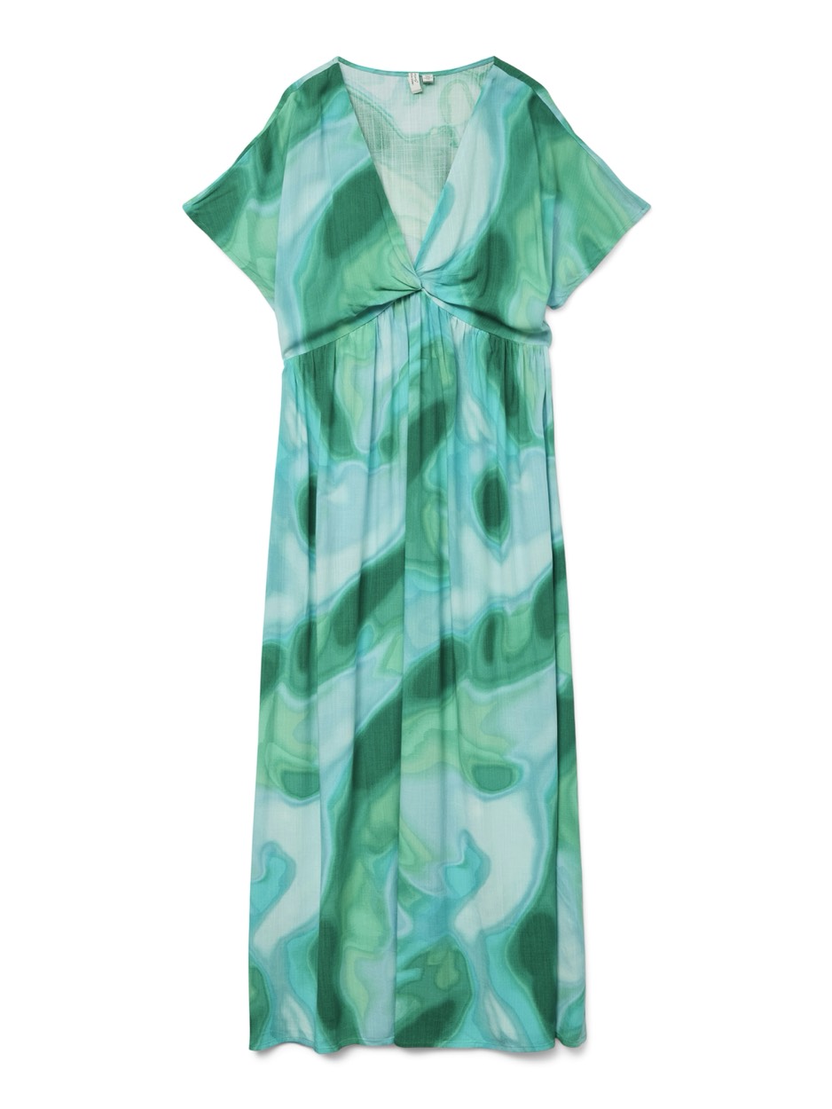 Vmvade S/s V-neck Ankle Dress Wvn L - Groen Melee